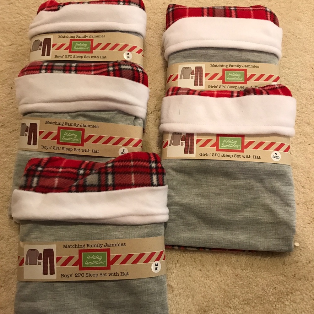 Matching Christmas family Jammie's pjs pajamas red